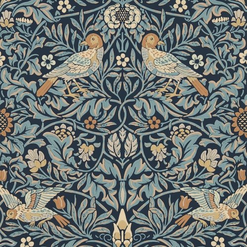 Morris & Co Bird Webbs Blue Wallpaper