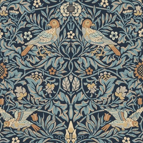 Morris & Co Bird Webbs Blue Wallpaper