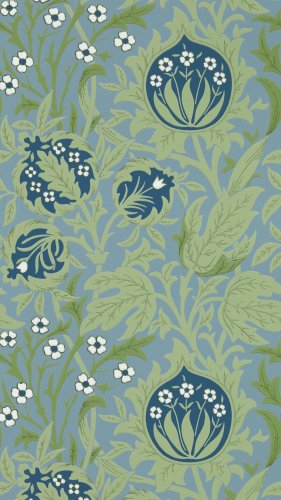 Morris & Co Elmcote Dearle Blue Wallpaper Long