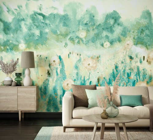 OHPOPSI Meadow Jade & Linen Wall Mural