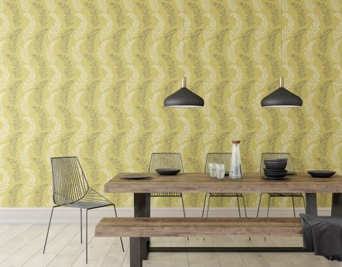 ohpopsie Mimosa Trial Mustard Wallpaper JRD50107W