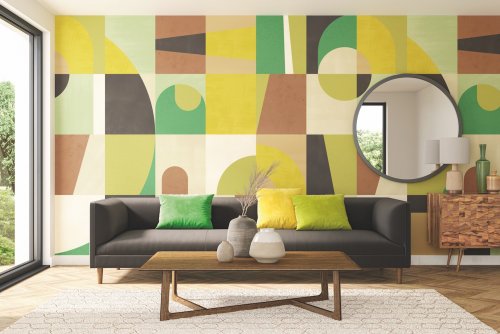 OHPOPSI Blocky Earth & Mustard Wall Mural