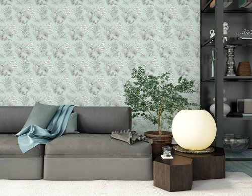 ohpopsie Toucan Toile Duck Egg Wallpaper WLD53113W