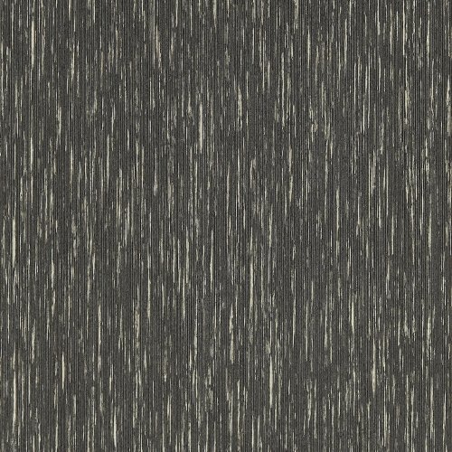 Clarke & Clarke Asper Charcoal and Gilver Wallpaper flat shot showing dramatic metallic vertical stripe design on textured charcoal background.