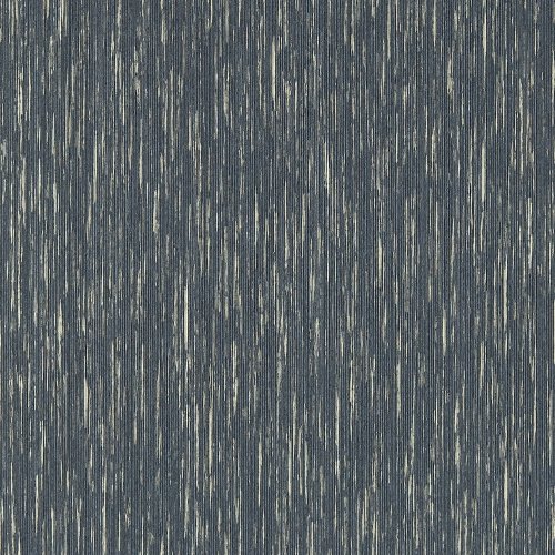 Clarke & Clarke Asper Midnight Wallpaper flat image with metallic blue vertical stripe design on a textured deep blue background.