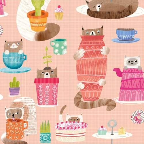 ohpopsi Kitten Kaboodle Watermelon Wallpaper WGU50110W