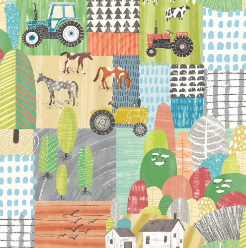 ohpopsi Down On The Farm Sherbert Pastel Wallpaper WGU50121W