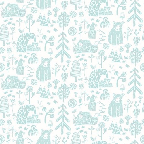 ohpopsi Honeywood Bears Bluejay Wallpaper WGU50146W
