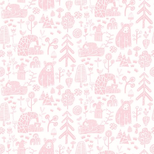 ohpopsi Honeywood Bears Petal Wallpaper WGU50147W