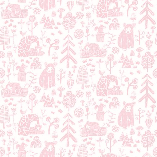 ohpopsi Honeywood Bears Petal Wallpaper WGU50147W