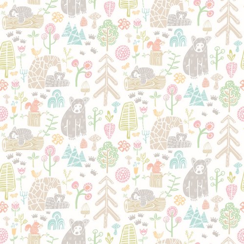 ohpopsi Honeywood Bears Sherbet Wallpaper WGU50148W