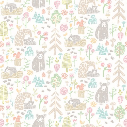 ohpopsi Honeywood Bears Sherbet Wallpaper WGU50148W