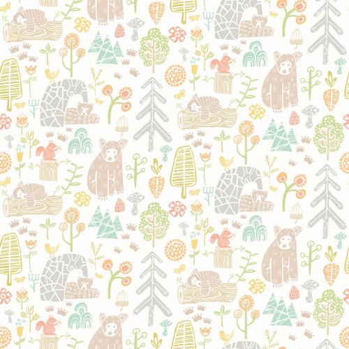 ohpopsi Honeywood Bears Honeycomb Wallpaper WGU50149W