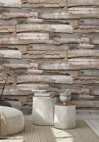 Grandeco Malay Wood Brown Wallpaper WL1002