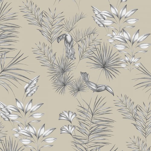 ohpopsi Toucan Toile Linen Wallpaper WLD53112W