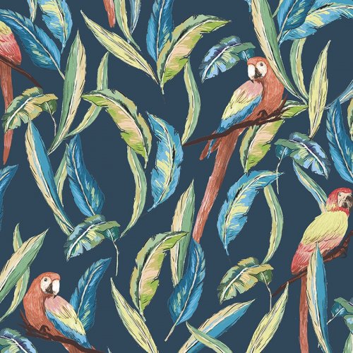 ohpopsi Parrot Indigo Multi Wallpaper WLD53117W