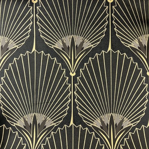 Grandeco Nile Palm Black & Gold Wallpaper