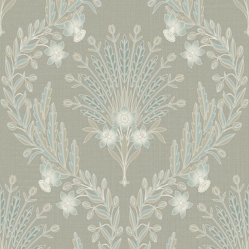 Flora Taupe Wallpaper