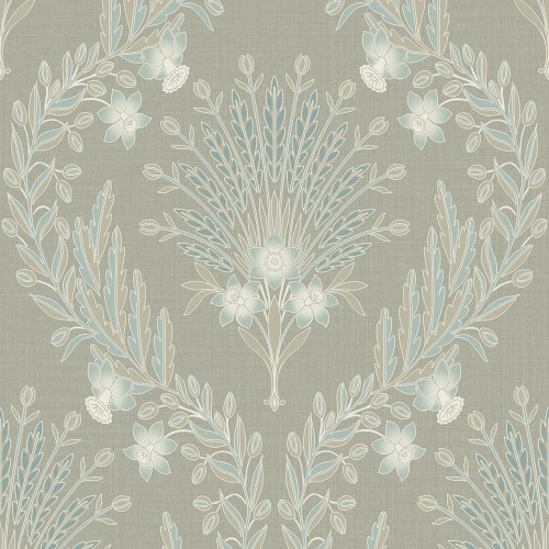 Flora Taupe Wallpaper