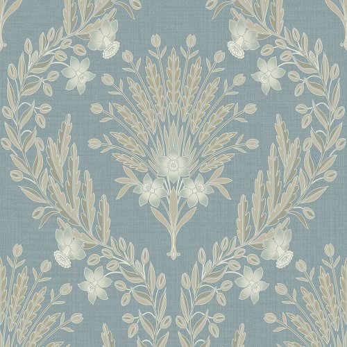 Flora Blue Wallpaper
