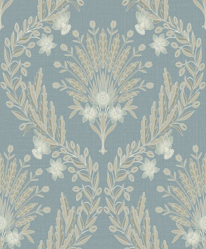 Flora Blue Wallpaper