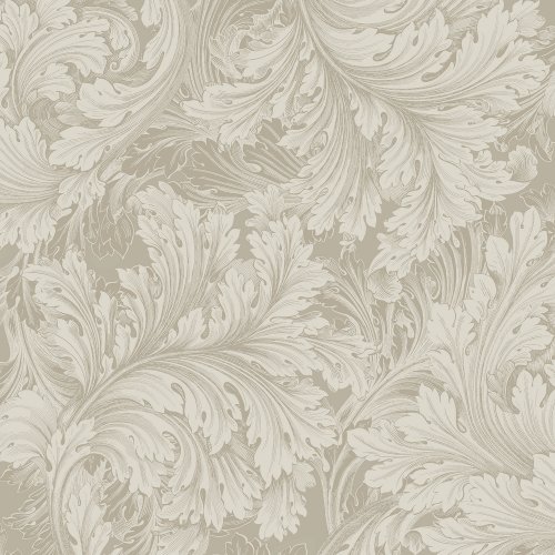 Grandeco Rossetti Acanthus Leaves Taupe Wallpaper