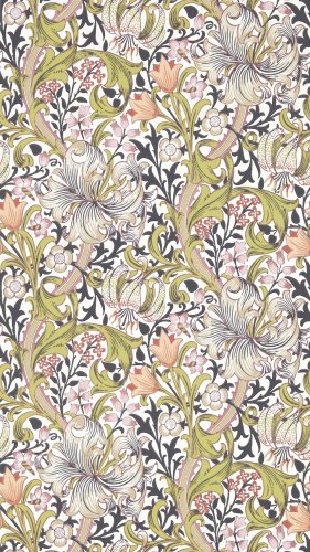 Morris & Co Golden Lily Espresso Wallpaper Long
