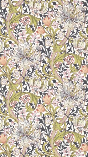 Morris & Co Golden Lily Espresso Wallpaper Long