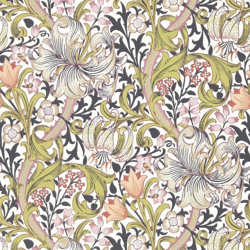 Morris & Co Golden Lily Espresso Wallpaper