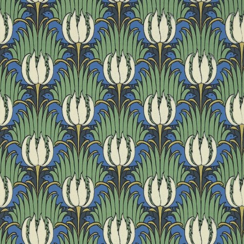 Morris & Co Tulip & Bird Goblin Green & Raven Wallpaper