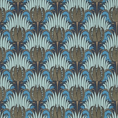 Morris & Co Tulip & Bird Opal & Seafoam Wallpaper