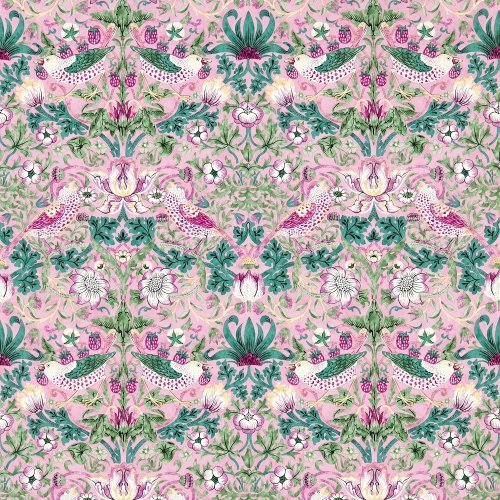 Morris & Co Strawberry Thief Miami Strip Wallpaper