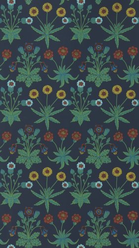 Morris & Co Daisy Midnight Wallpaper Long