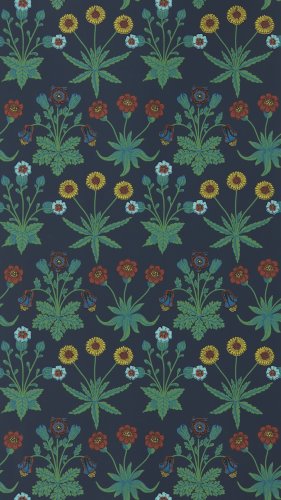 Morris & Co Daisy Midnight Wallpaper Long