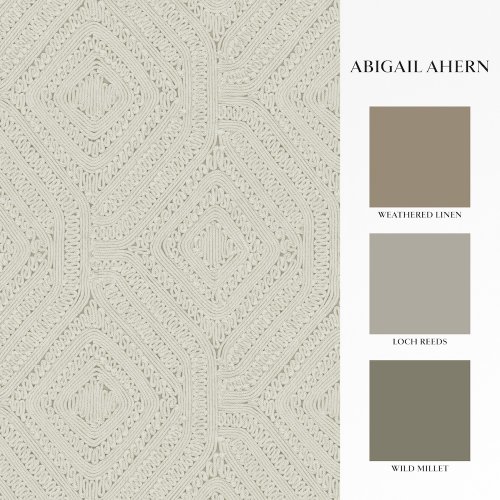 Matching paints paired with Abigail Ahern Artisan Weave Cream wallpaper