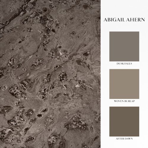 Matching paints paired with Abigail Ahern Boheme Marble Mocha wallpaper