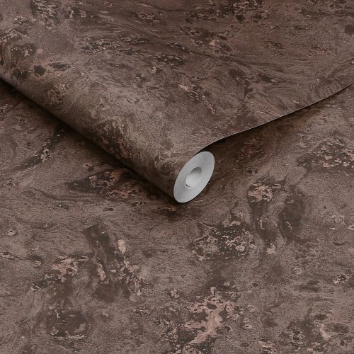 Roll shot of Abigail Ahern Boheme Marble Mocha wallpaper showing soft marble swirl and shimmer