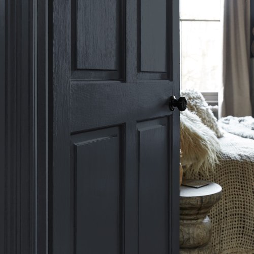 Interior room shot painted in Abigail Ahern Broome Coast with bold, modern styling