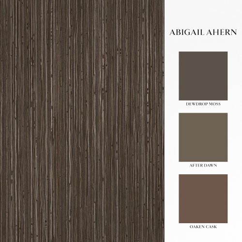 Matching paints paired with Abigail Ahern Fibre Stripe Chocolate wallpaper