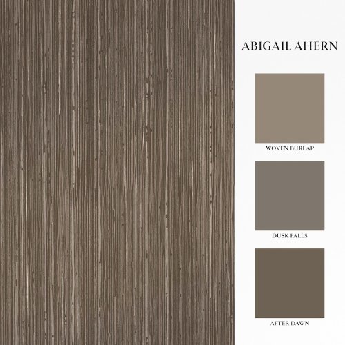 Matching paints paired with Abigail Ahern Fibre Stripe Sable wallpaper
