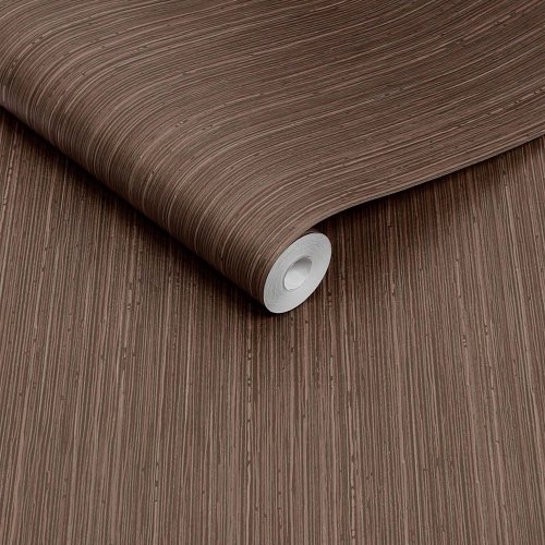 Roll shot of Abigail Ahern Fibre Stripe Sable wallpaper showing detailed fibre texture