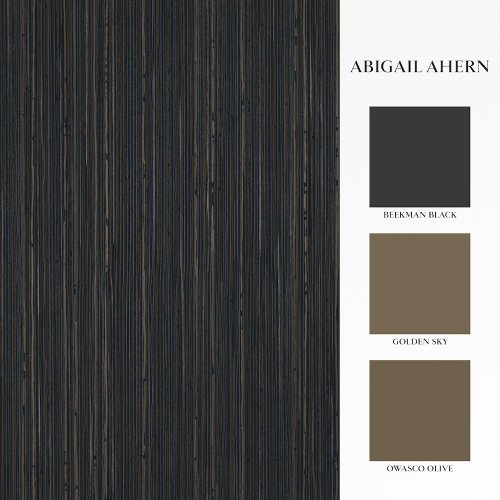 Matching paints paired with Abigail Ahern Fibre Stripe Twilight wallpaper