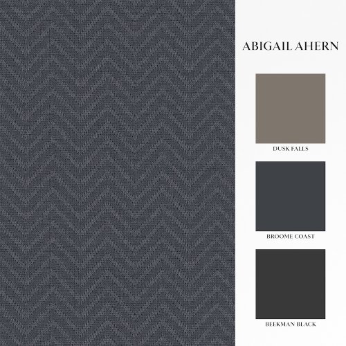 Matching paints paired with Abigail Ahern Herringbone Weave Dusk wallpaper