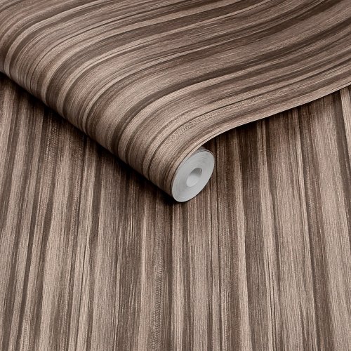 Roll shot of Abigail Ahern Linear Luxe Deep Greige wallpaper showing linear pattern and texture