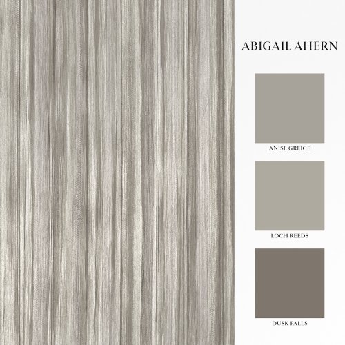 Matching paints paired with Abigail Ahern Linear Luxe Pewter wallpaper