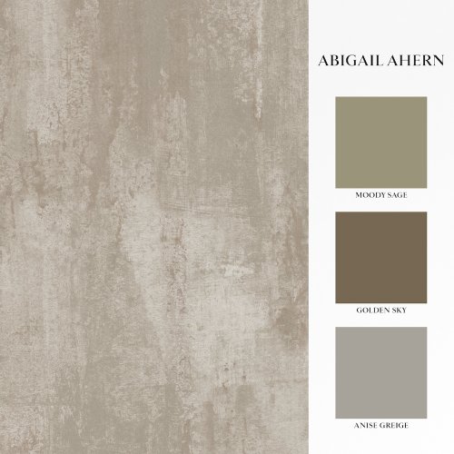 Matching paints paired with Abigail Ahern Oxidized Opulence Limestone wallpaper