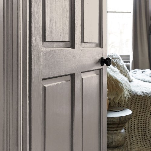 Painted door in Abigail Ahern Ruffled Muslin with soft, fabric-inspired styling