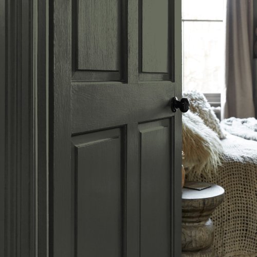 Painted door in Abigail Ahern Sea Botanic with natural, calming decor