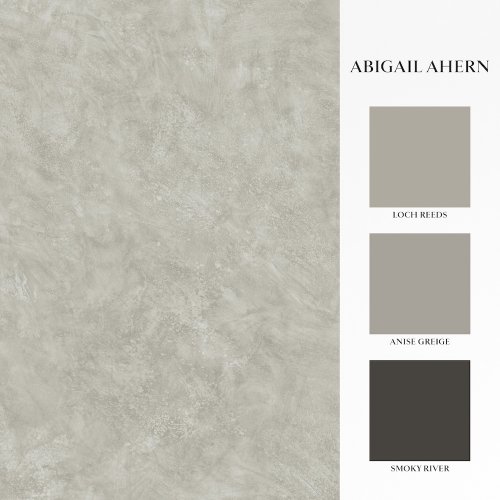 Matching paints paired with Abigail Ahern Urbanite Tadelakt Greige wallpaper