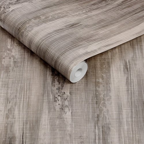 Roll shot of Abigail Ahern Wanderlust Gilded wallpaper showing subtle fibre texture and shimmer
